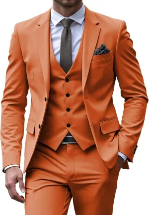 SHUZHXLZANGY Men's 3 Piece Suit Slim Fit Suits for Men Wedding Suits Prom Suits Formal Business Elegant