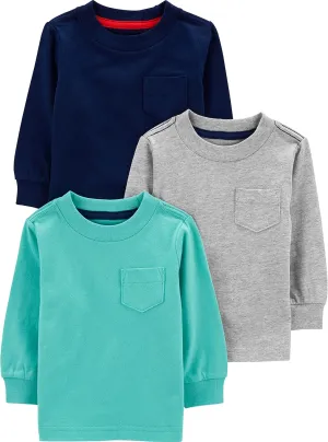 Simple Joys by Carter's Boys' 3-Pack Long Sleeve Shirts
