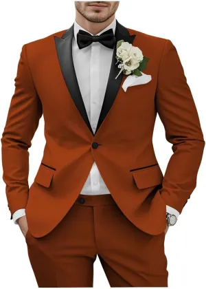 Slim Fit 2 Piece Tuxedo Mens Suits for Men Wedding One Button Blazer Men Suits Slim Fit Suit Pants Set