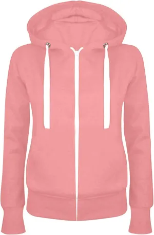 SMIDOW Women's Hooded Sweatshirts Fleece Thin Cotton Zip Up Hoodie Jacket With Pockets Fall Outfits 2023 Winter Clothes