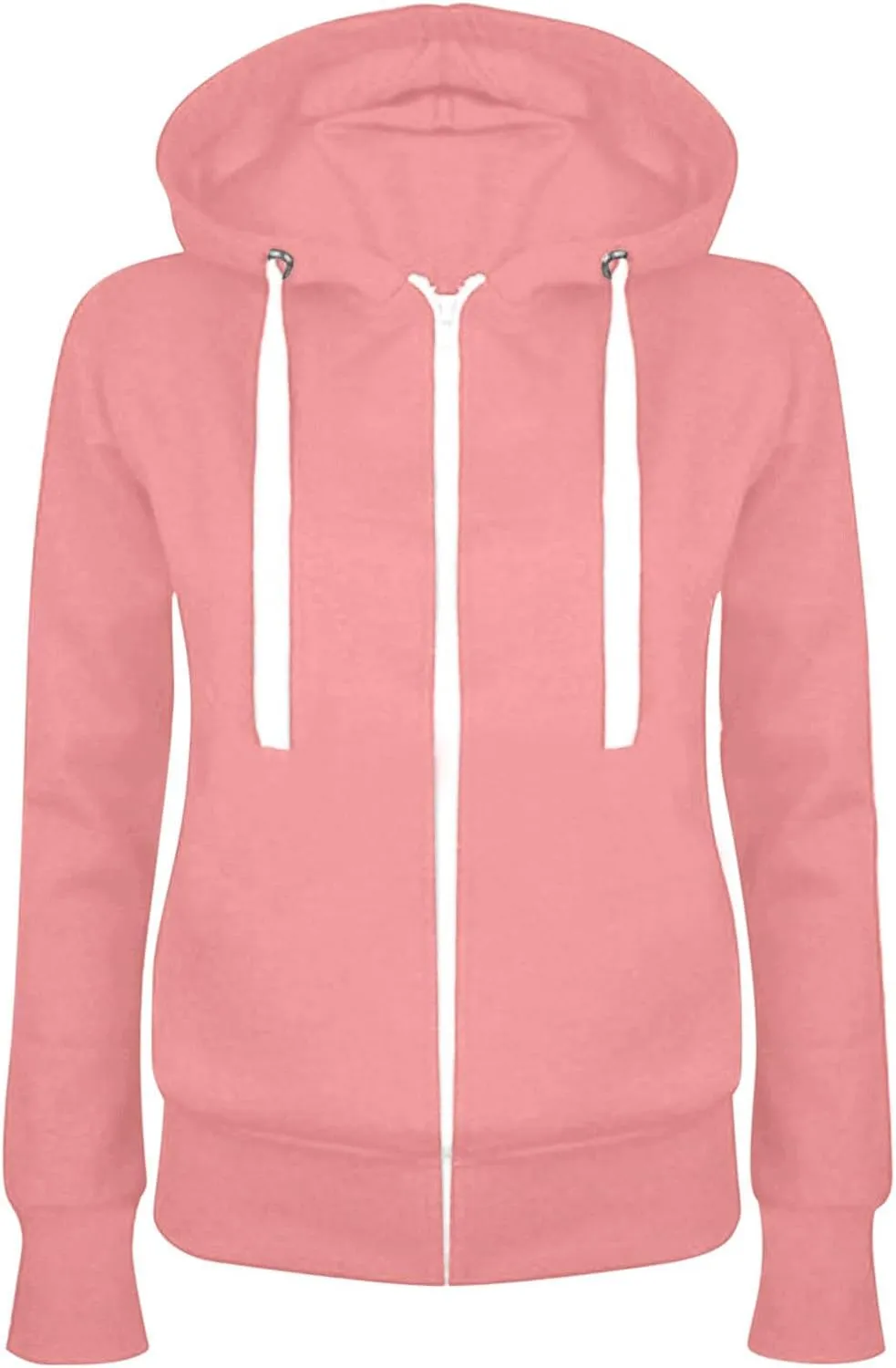 SMIDOW Women's Hooded Sweatshirts Fleece Thin Cotton Zip Up Hoodie Jacket With Pockets Fall Outfits 2023 Winter Clothes