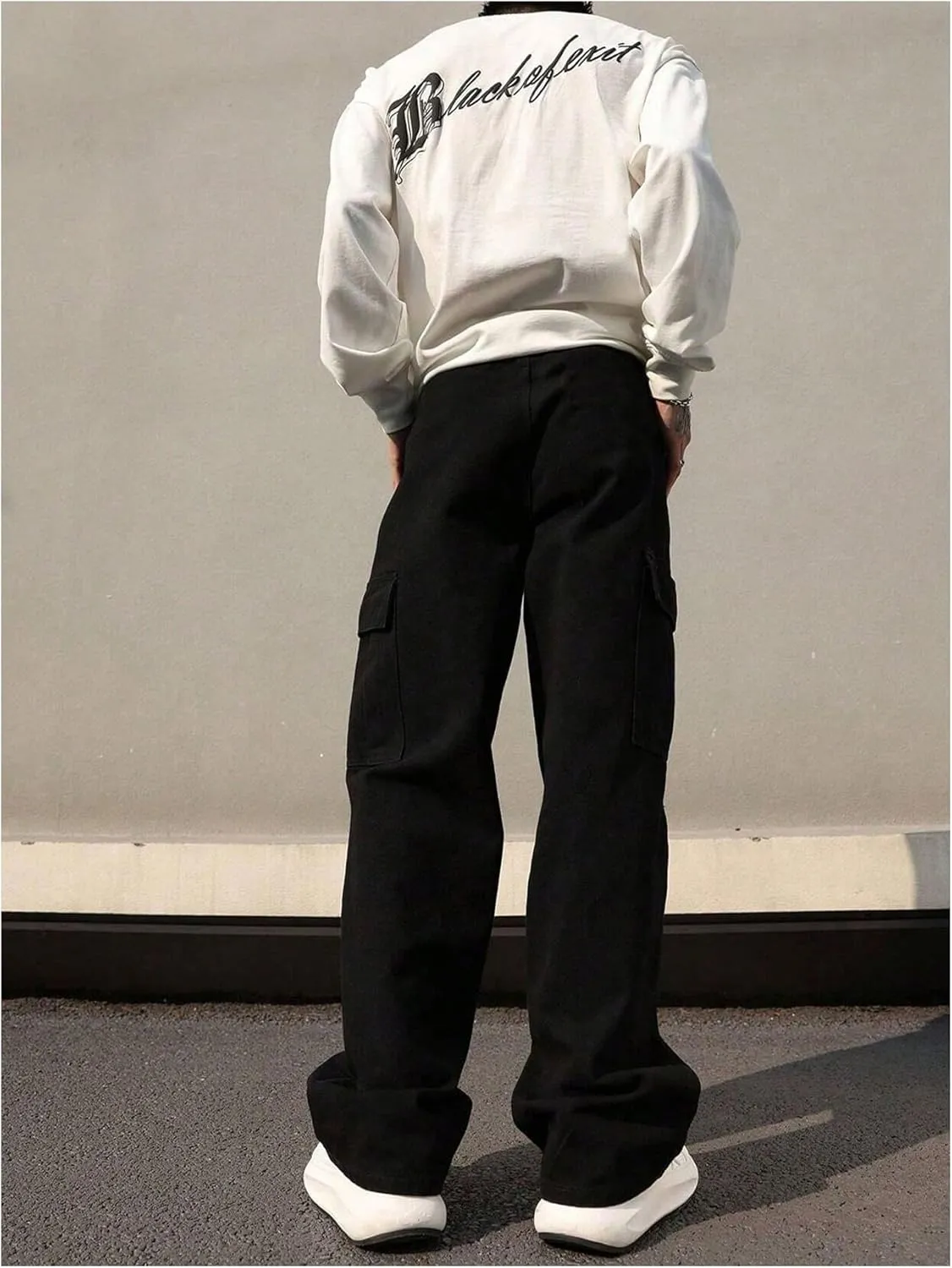 SOLY HUX Men's Straight Leg Baggy Cargo Pants Street Outdoor Trousers with Pockets