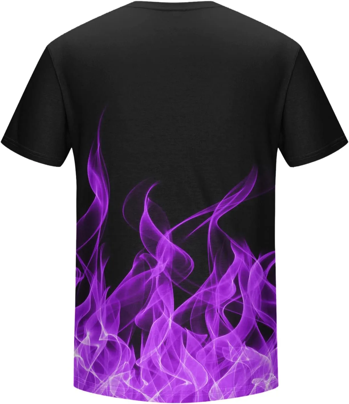 Summer Graphic Shirt for Men Fashion Classic 3D Flame Print Short Sleeve Crewneck Tops Loose Fit Outdoor Pullover Tee