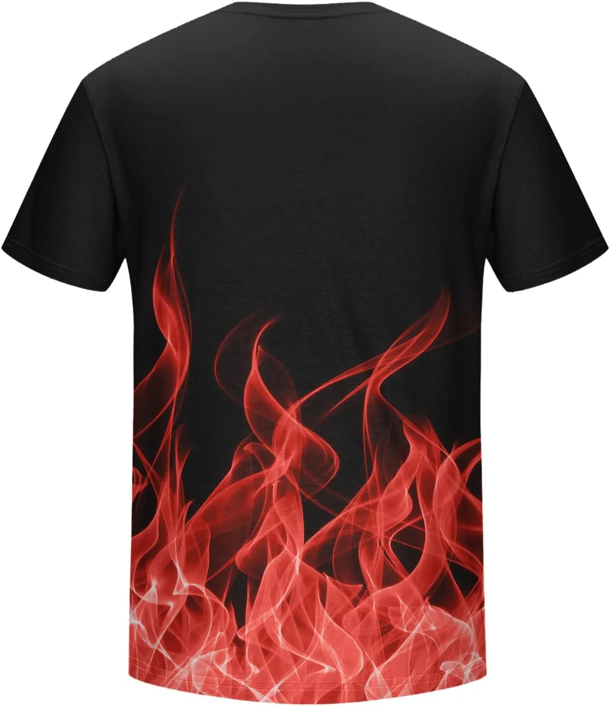 Summer Graphic Shirt for Men Fashion Classic 3D Flame Print Short Sleeve Crewneck Tops Loose Fit Outdoor Pullover Tee