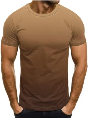 T-Shirt for Men - Men’s Gradient Short Sleeve T Shirts Summer Casual Street Fashion Tees Slim Fit Crewneck Tops