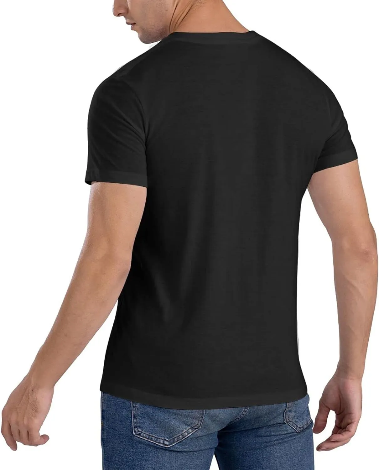 T Shirt Short Sleeve Men Classic Graphic Crewneck Cotton Vintage Tees