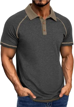 T-Shirts for Man Classic Raglan Short Sleeve Performance Quick Dry Golf Polo Shirts Athletic Casual Tactical Tee Tops