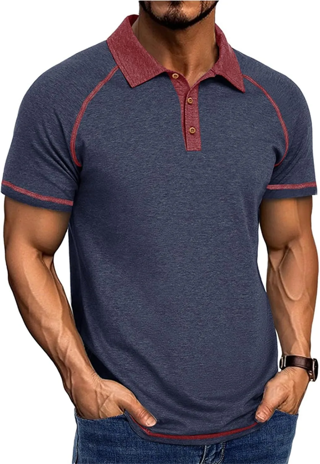 T-Shirts for Man Classic Raglan Short Sleeve Performance Quick Dry Golf Polo Shirts Athletic Casual Tactical Tee Tops