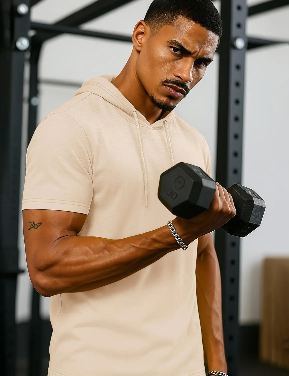 TACVASEN Short Sleeve Hoodies for Men Cotton Hoodies Summer Sweatshirt Lightweight Breathable Workout Shirts Pullover