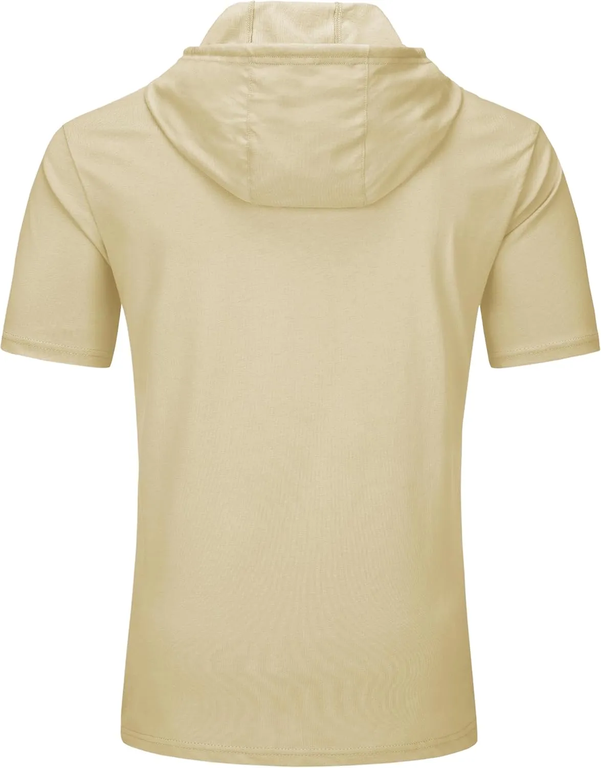 TACVASEN Short Sleeve Hoodies for Men Cotton Hoodies Summer Sweatshirt Lightweight Breathable Workout Shirts Pullover