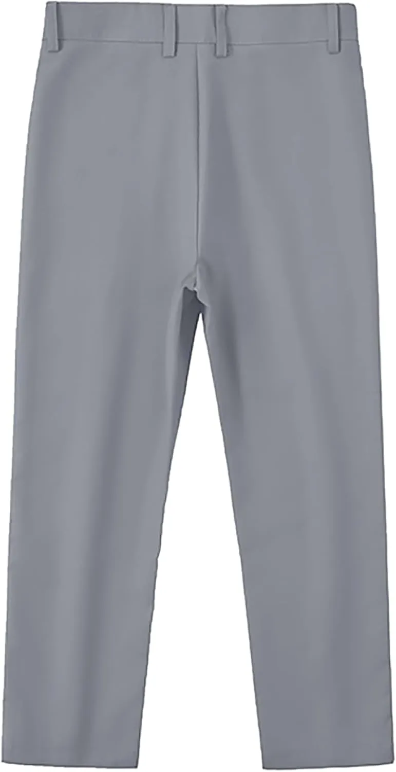 Toddler and Children's Pants Slim Fit Stretch Dress Pants for Boys Adjustable Waist Straight Fit School Uniform Pant