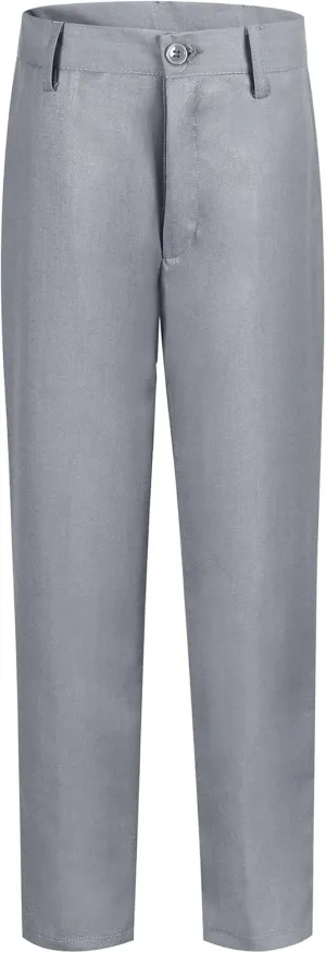 Toddler and Children's Pants Slim Fit Stretch Dress Pants for Boys Adjustable Waist Straight Fit School Uniform Pant
