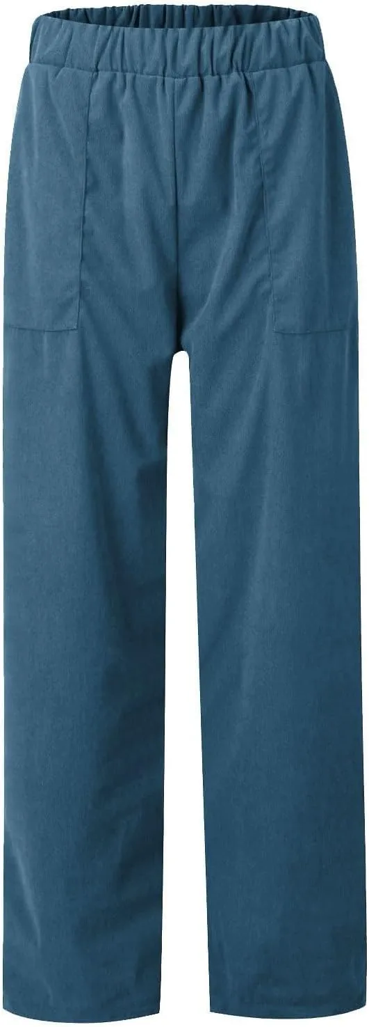Travel Pants for Women,Women's Casual Solid Colour Elastic Waist Straight Casual Pants with Pockets Business Casual Trousers