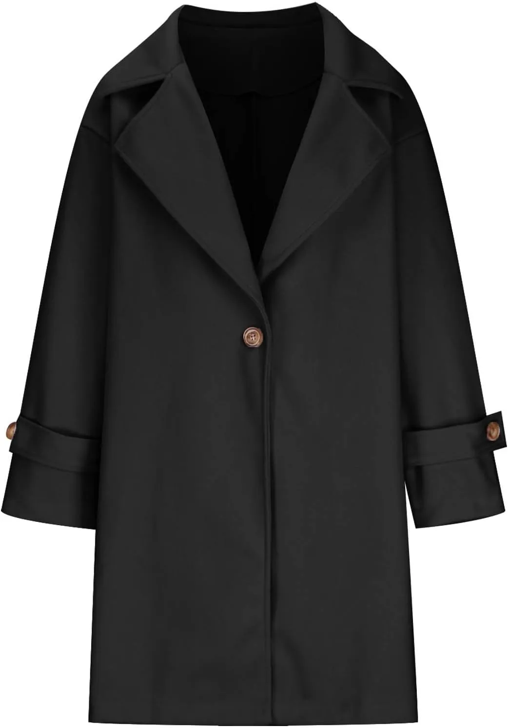 Trench Coats for Women 2024 Wool Blend Warm Winter Coats 2024 Casual Notch Lapel Single-Breasted Pea Coats