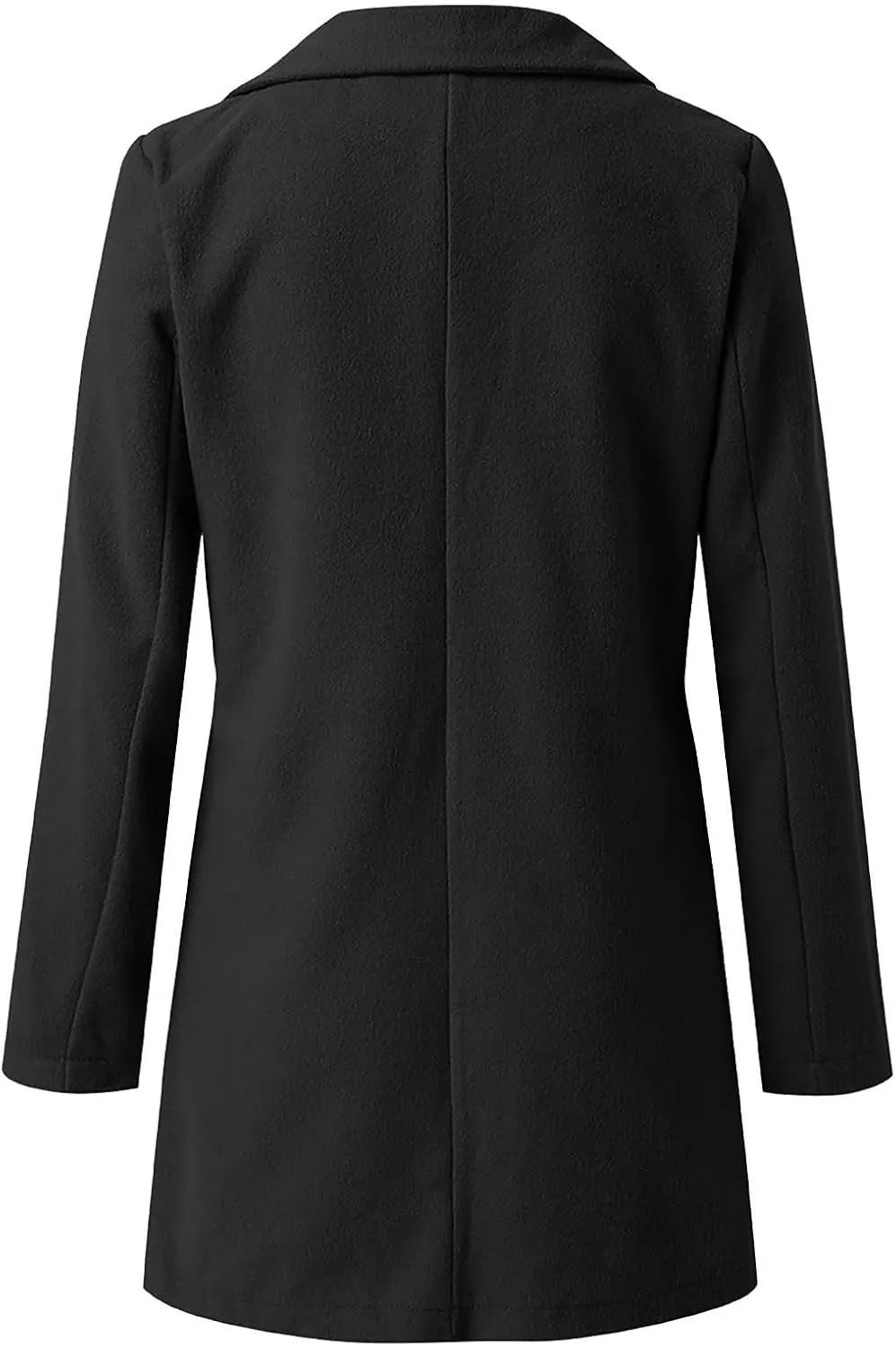 Trench Coats for Women Elegant Single Breasted Work Office Jackets Notched Collar Mid Winter Wool Pea Coat