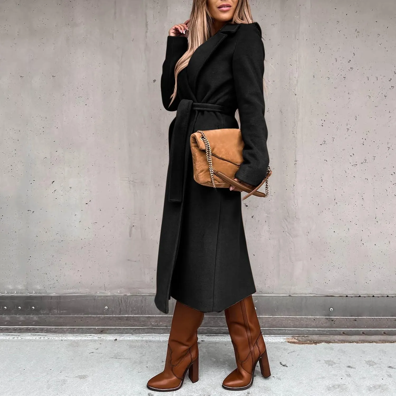 Trench Coats for Women Long Jacket Loose Fitting Warm Winter Outwear Fashion Lapel Jacket Coats Long Coats for Women