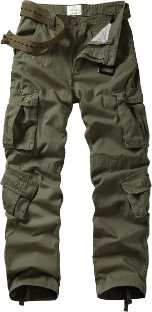 TRGPSG Cargo Pants for Men, Cotton Camo Casual Pants, Relaxed Fit Work Pants with Multi-Pocket