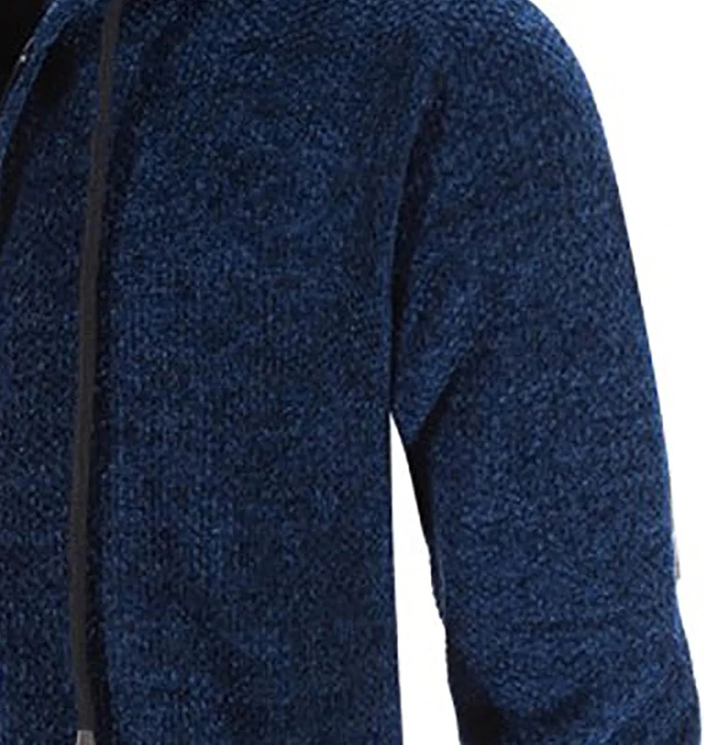 tuduoms Men's Zip Up Hooded Fleece Long Cardigan Sweater Winter Fashion Warm Sherpa Lined Jacket Coat Hoodies with Pockets