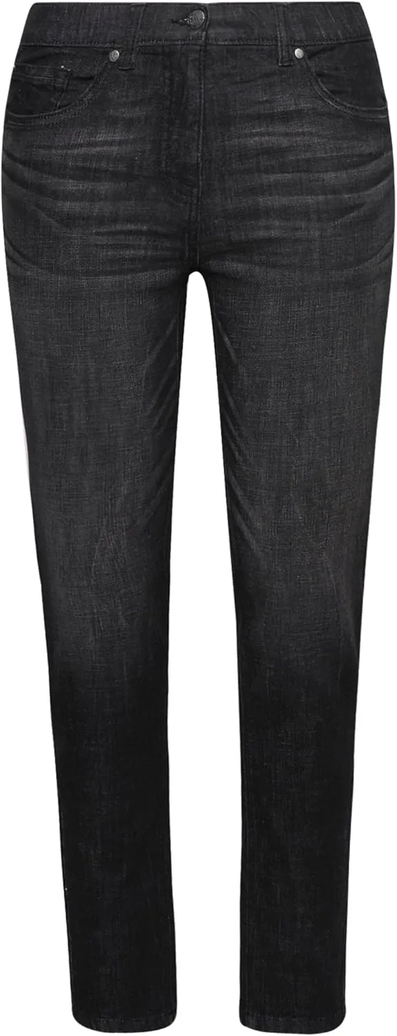 Ulla Popken Womenswear Plus Size Curvy Acid Wash Stretch Fit Slim Leg Jeans 834150