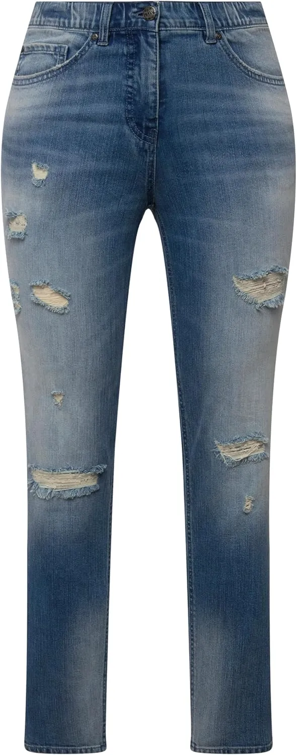 Ulla Popken Womenswear Plus Size Curvy Distressed Stretch Fit Sarah Jeans 829128