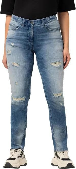Ulla Popken Womenswear Plus Size Curvy Distressed Stretch Fit Sarah Jeans 829128