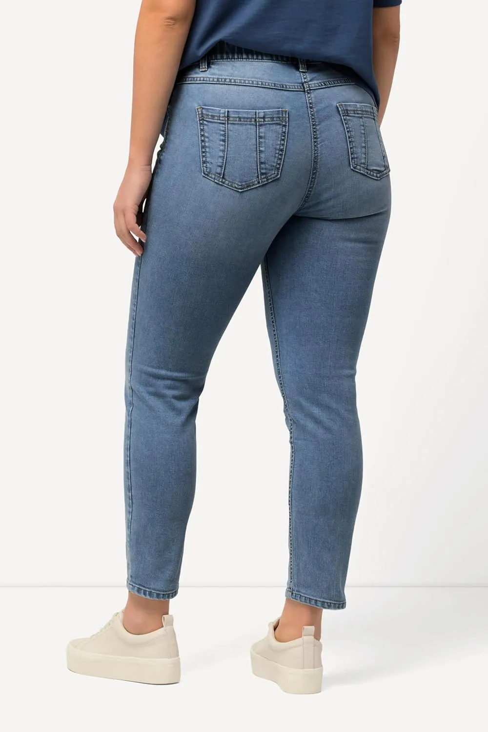 Ulla Popken Womenswear Plus Size Curvy Rhinestone Detail Stretch Fit Skinny Jeans 827970