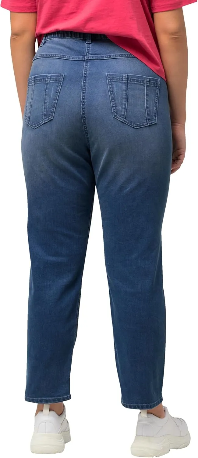 Ulla Popken Womenswear Plus Size Curvy Rhinestone Detail Stretch Fit Skinny Jeans 827970