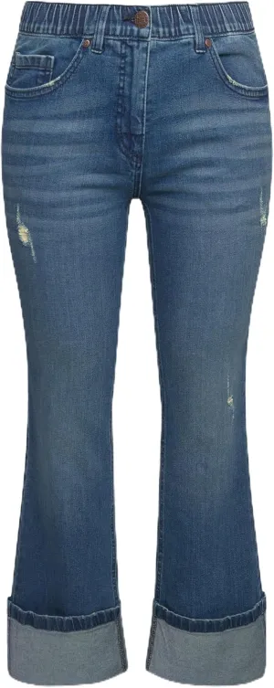Ulla Popken Womenswear Plus Size Curvy Wide Cuff Stretch Fit Jeans 830245