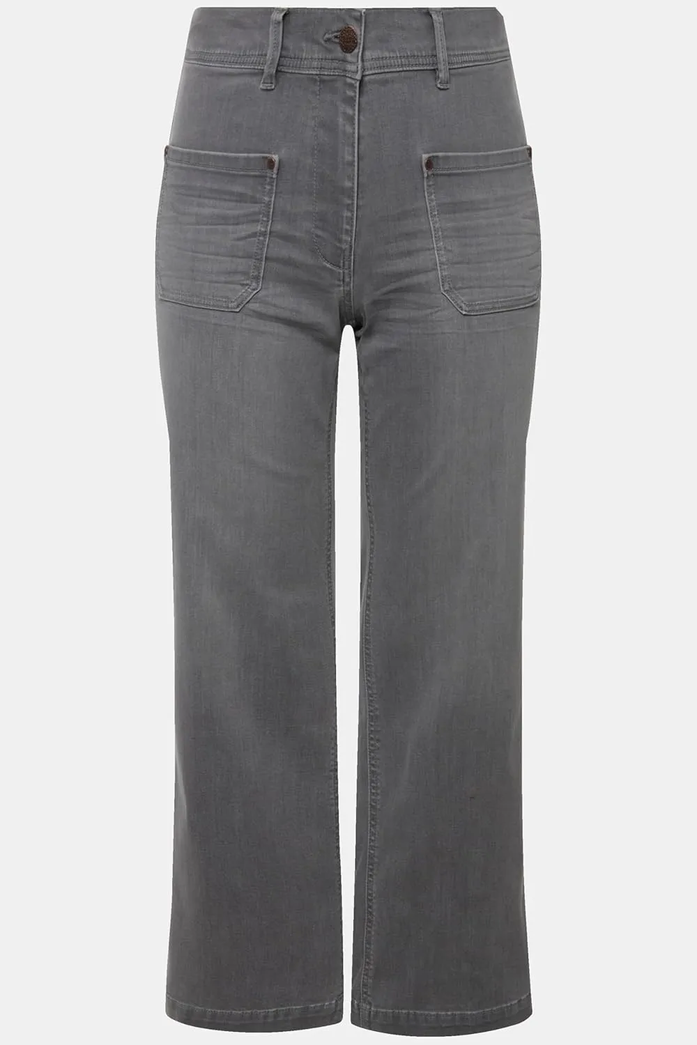 Ulla Popken Womenswear Plus Size Curvy Wide Leg Stretch Fit Jeans 823804