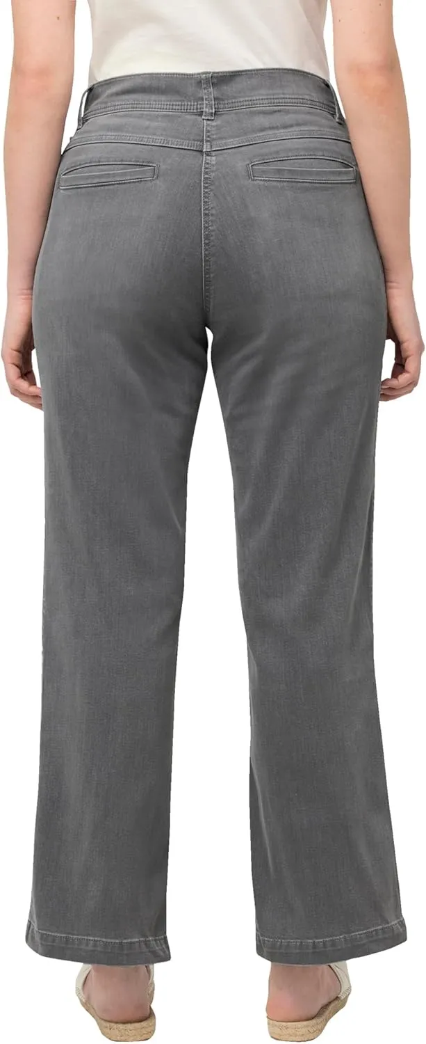 Ulla Popken Womenswear Plus Size Curvy Wide Leg Stretch Fit Jeans 823804