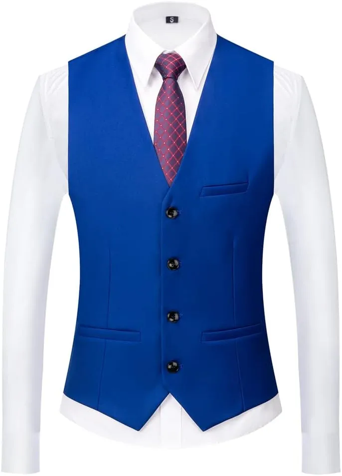 UNINUKOO Mens Suits 3 Piece Classic Fit Wedding Guest Outfit Suit Jacket Pants with Vest
