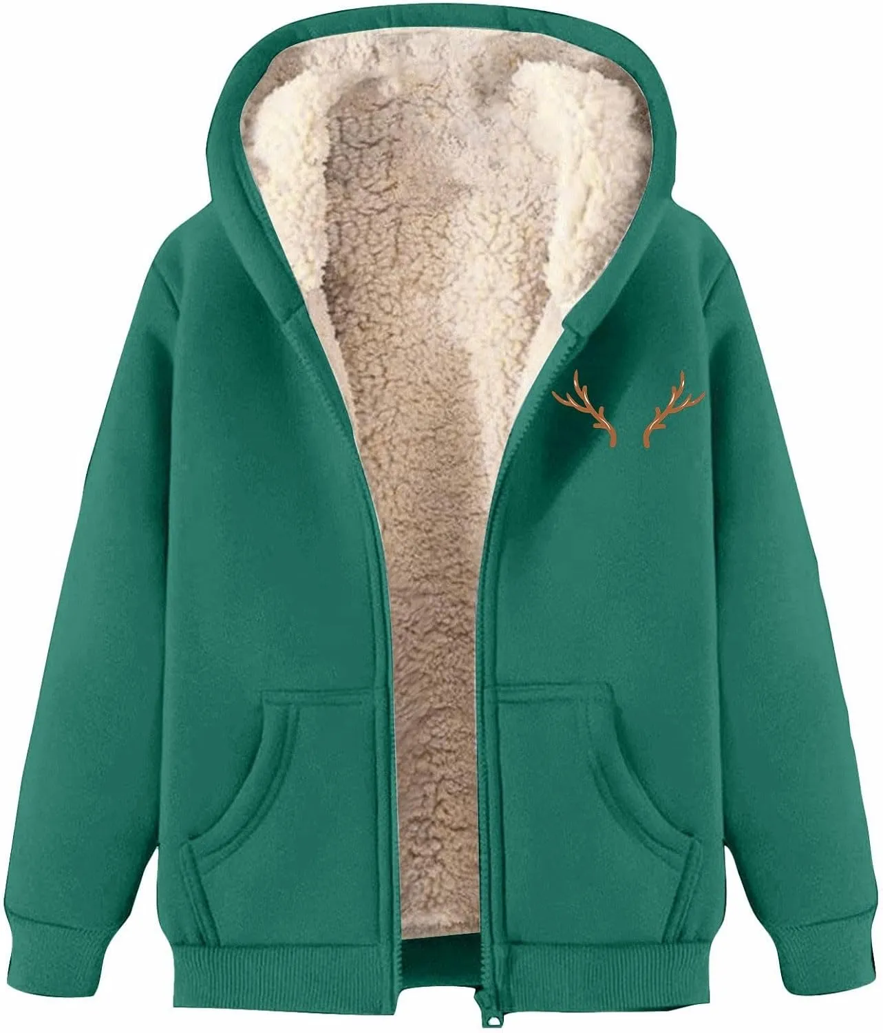 Unisex Fleece Winter Jackets Mens Sherpa Lined Warm Casual Y2K Jackets Oversize Cozy Loungwear Sport Workout Coats