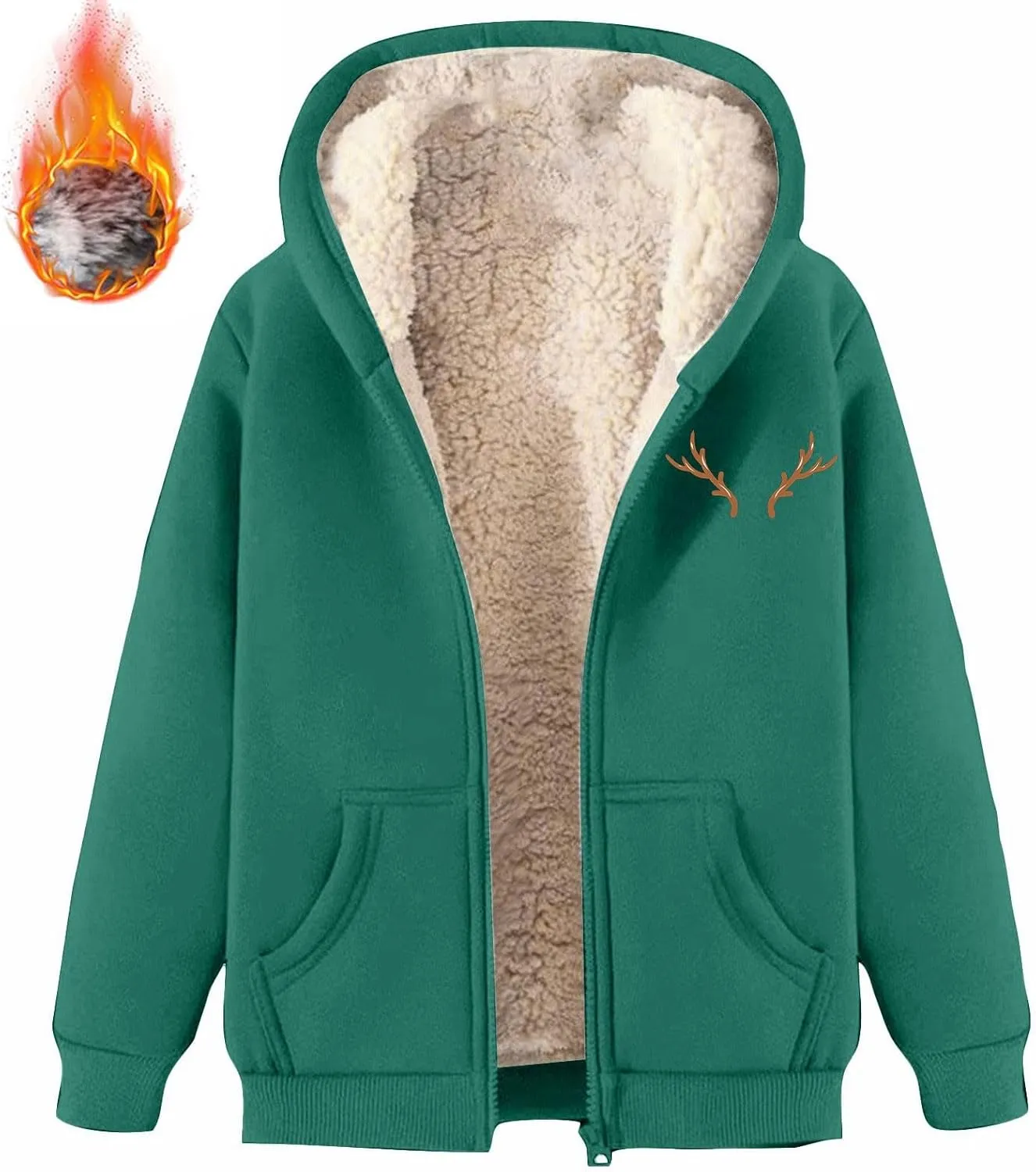Unisex Fleece Winter Jackets Mens Sherpa Lined Warm Casual Y2K Jackets Oversize Cozy Loungwear Sport Workout Coats