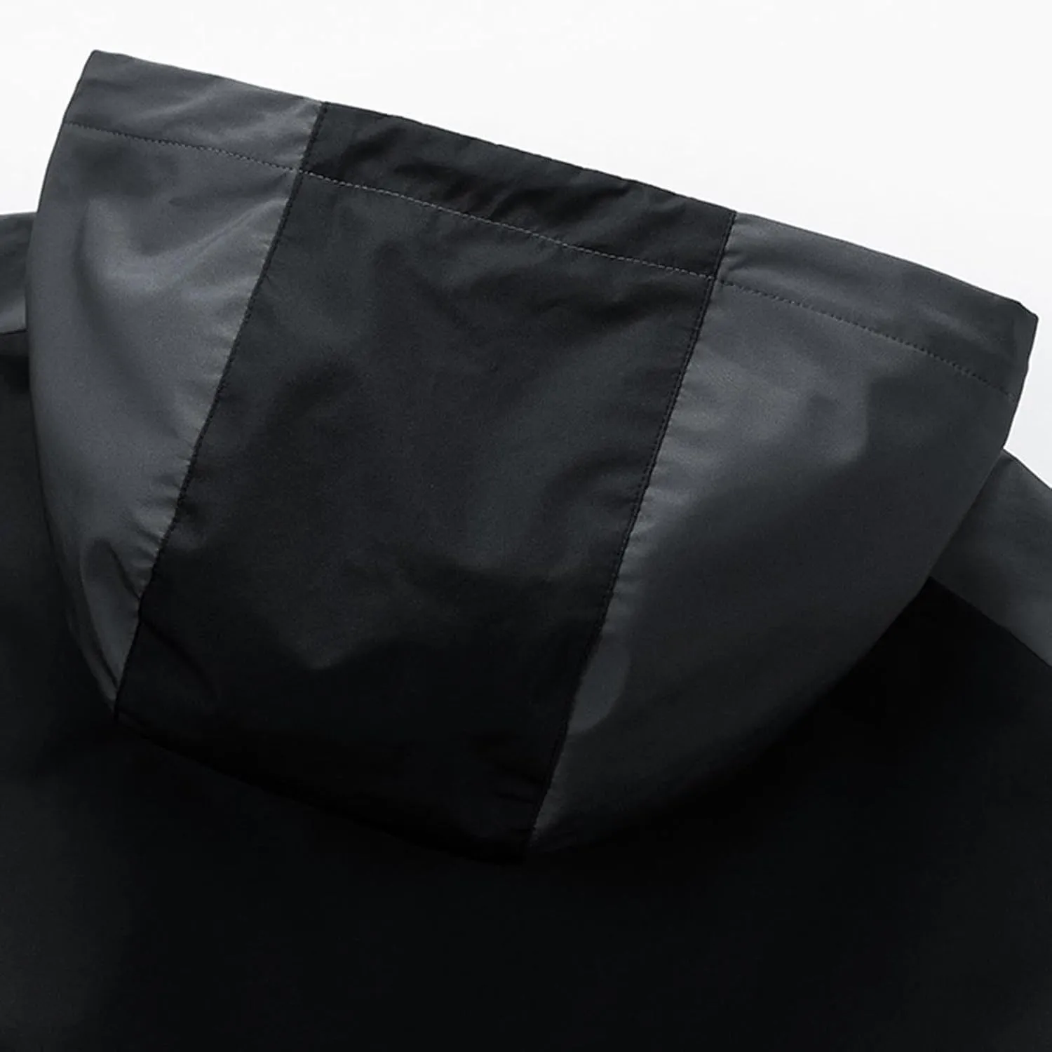 Waterproof Windbreaker Rain Jacket Mens Lightweight Hooded Raincoat Patchwork Contrasting Colors Jackets Zipper Pockets