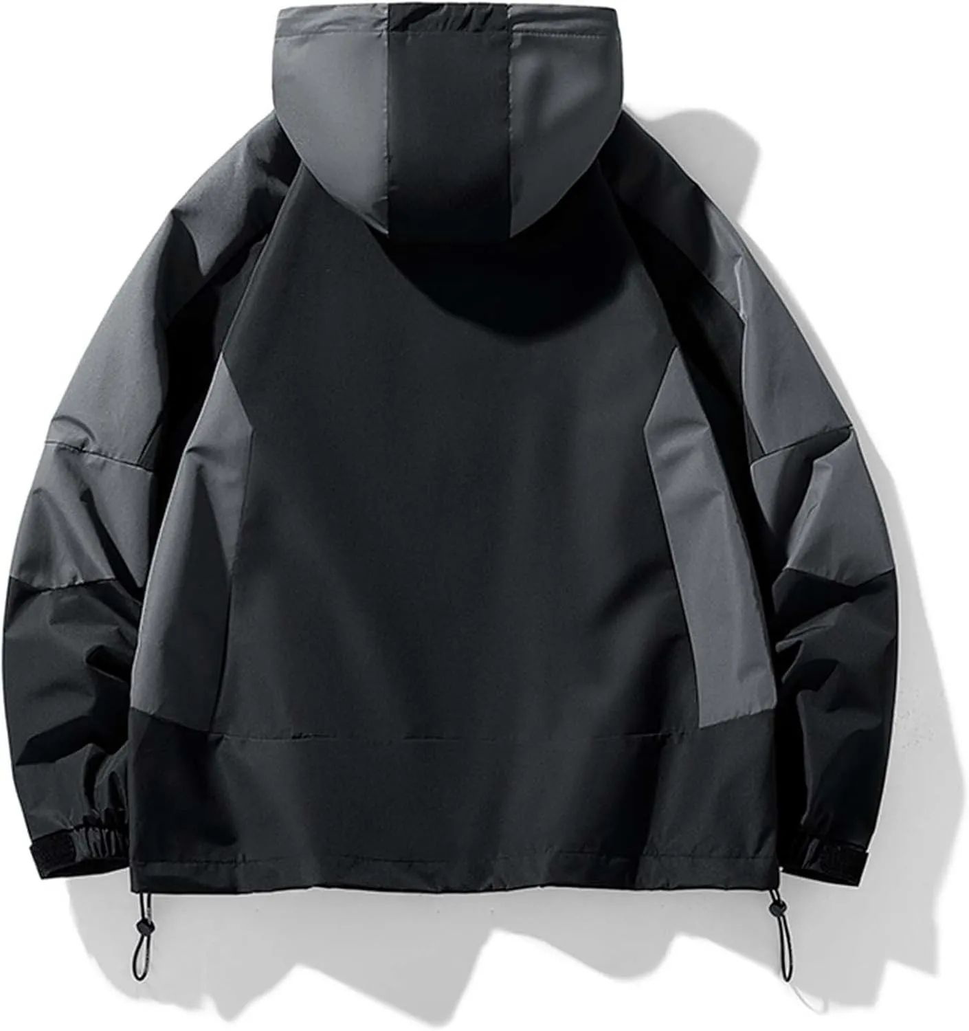 Waterproof Windbreaker Rain Jacket Mens Lightweight Hooded Raincoat Patchwork Contrasting Colors Jackets Zipper Pockets