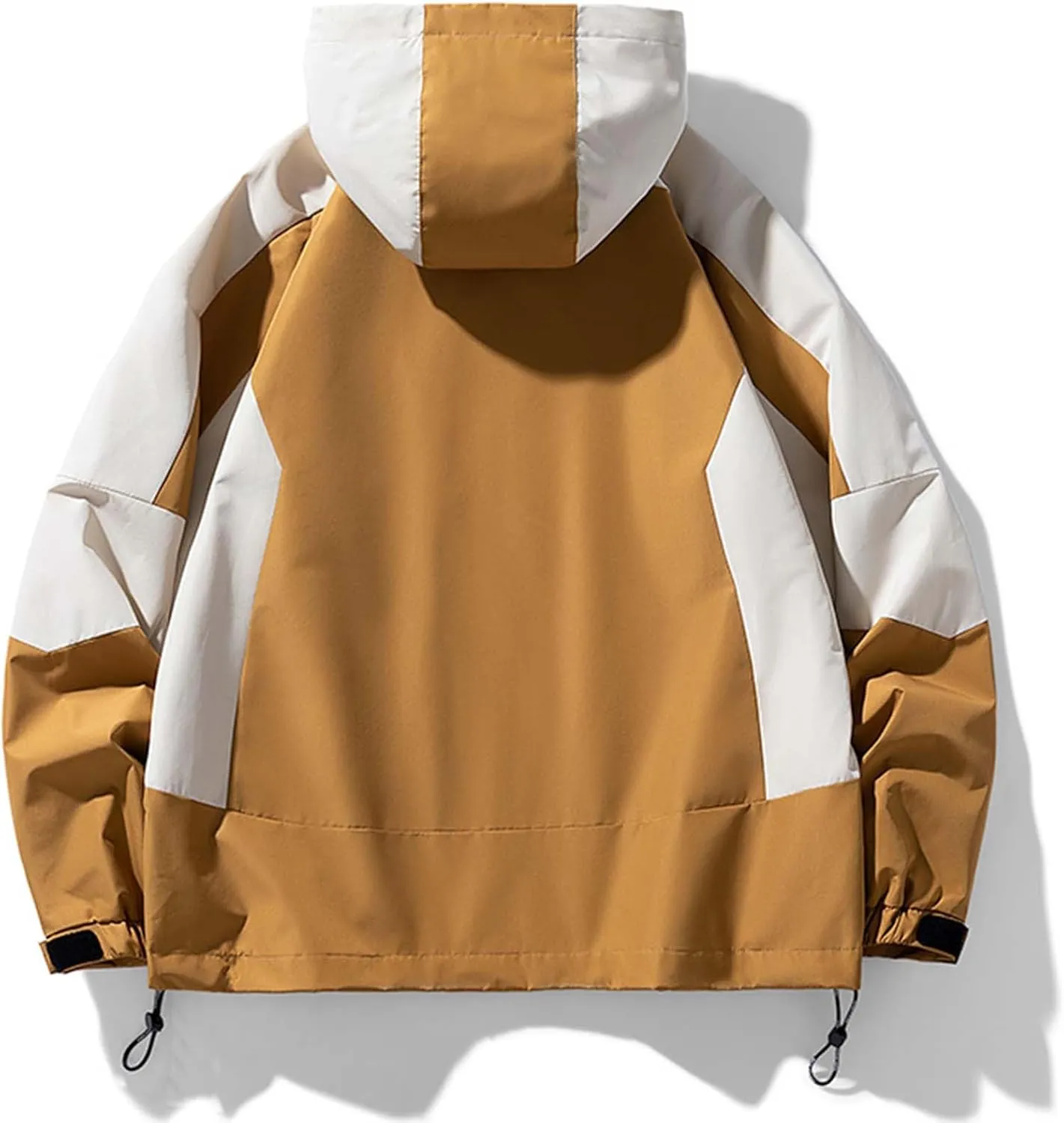 Waterproof Windbreaker Rain Jacket Mens Lightweight Hooded Raincoat Patchwork Contrasting Colors Jackets Zipper Pockets