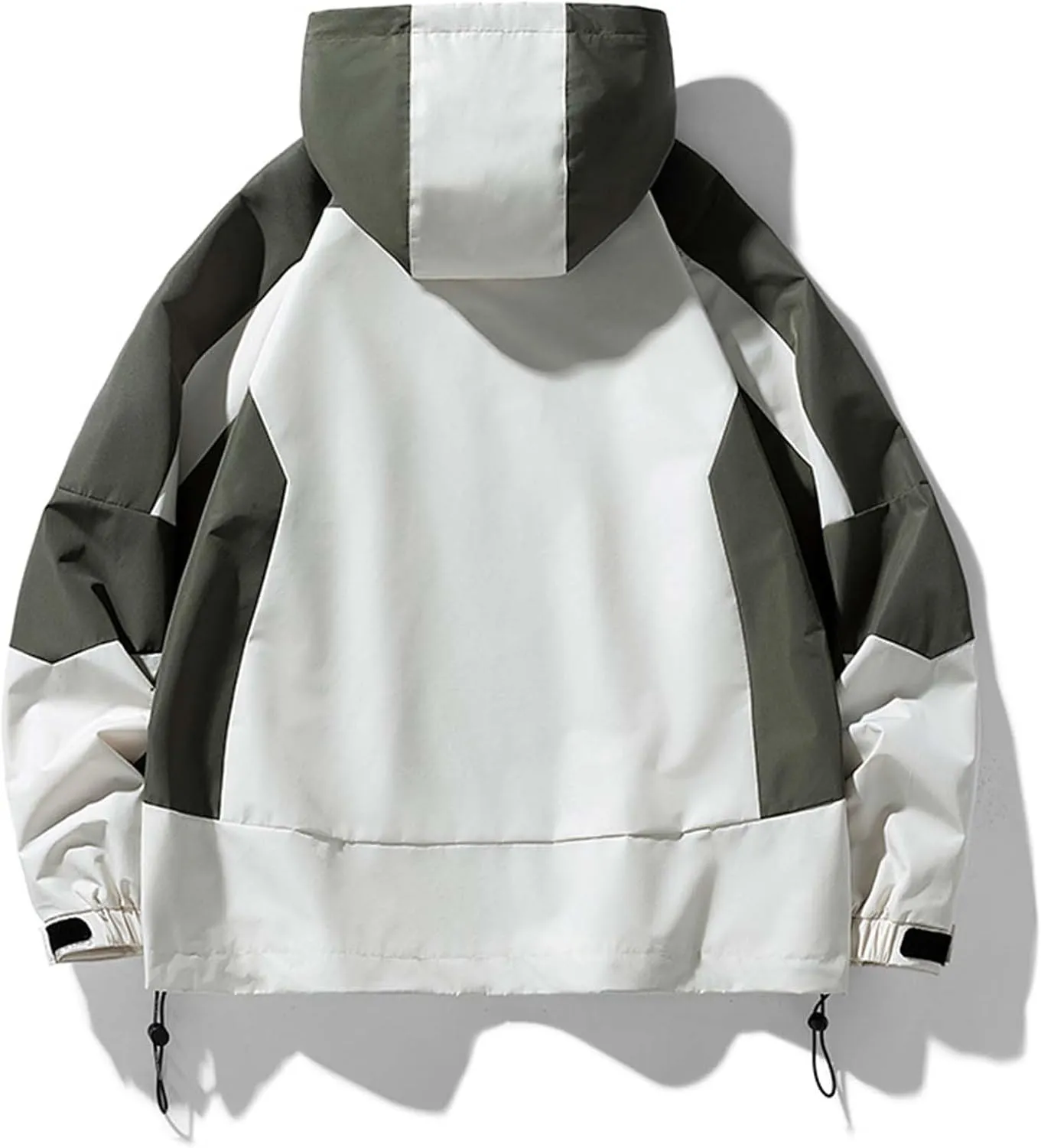 Waterproof Windbreaker Rain Jacket Mens Lightweight Hooded Raincoat Patchwork Contrasting Colors Jackets Zipper Pockets