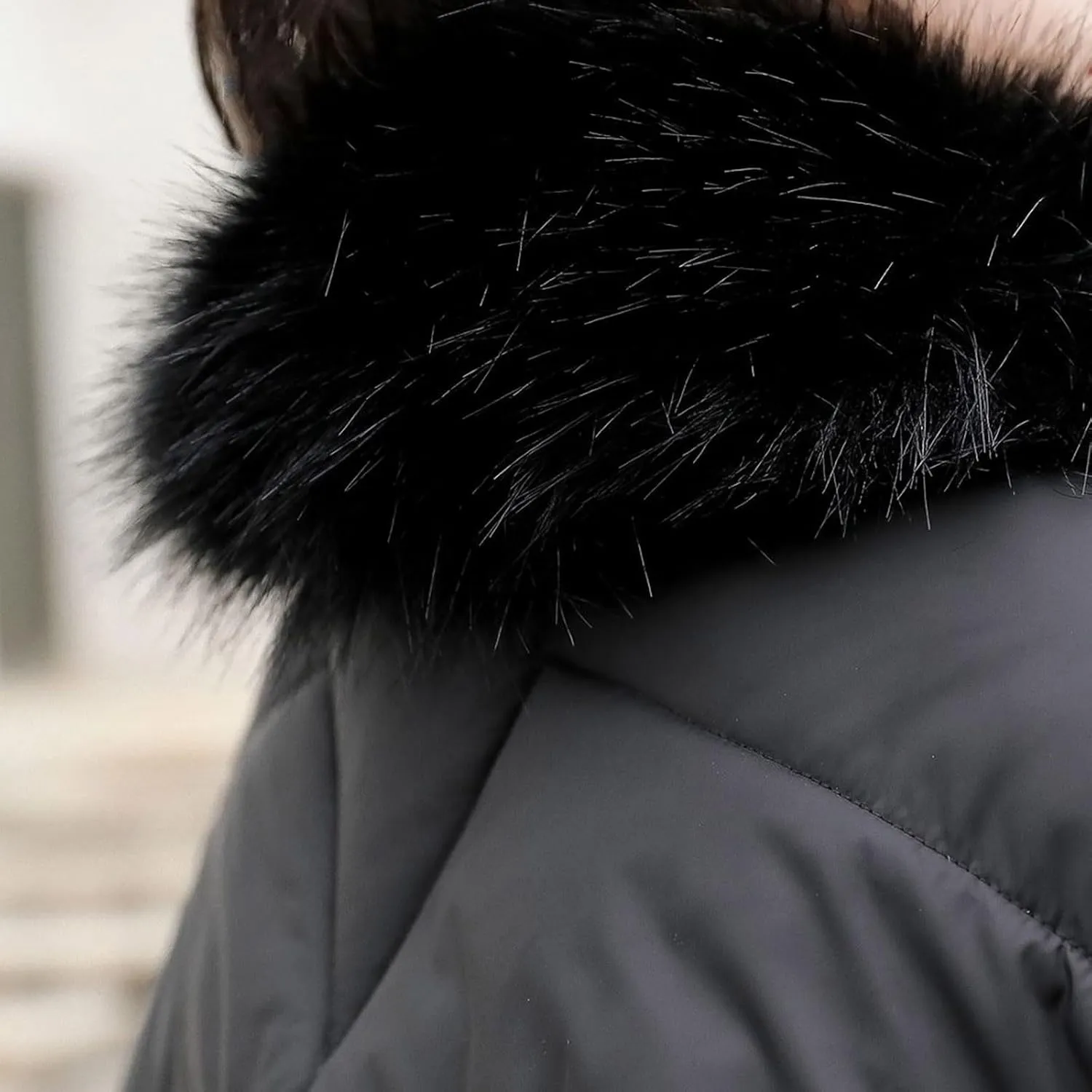 Winter Coats for Women Fashion Elegant Faux Fur Collar Quilted Puffer Jacket Thicken Warm Coats Soild Down Outerwear
