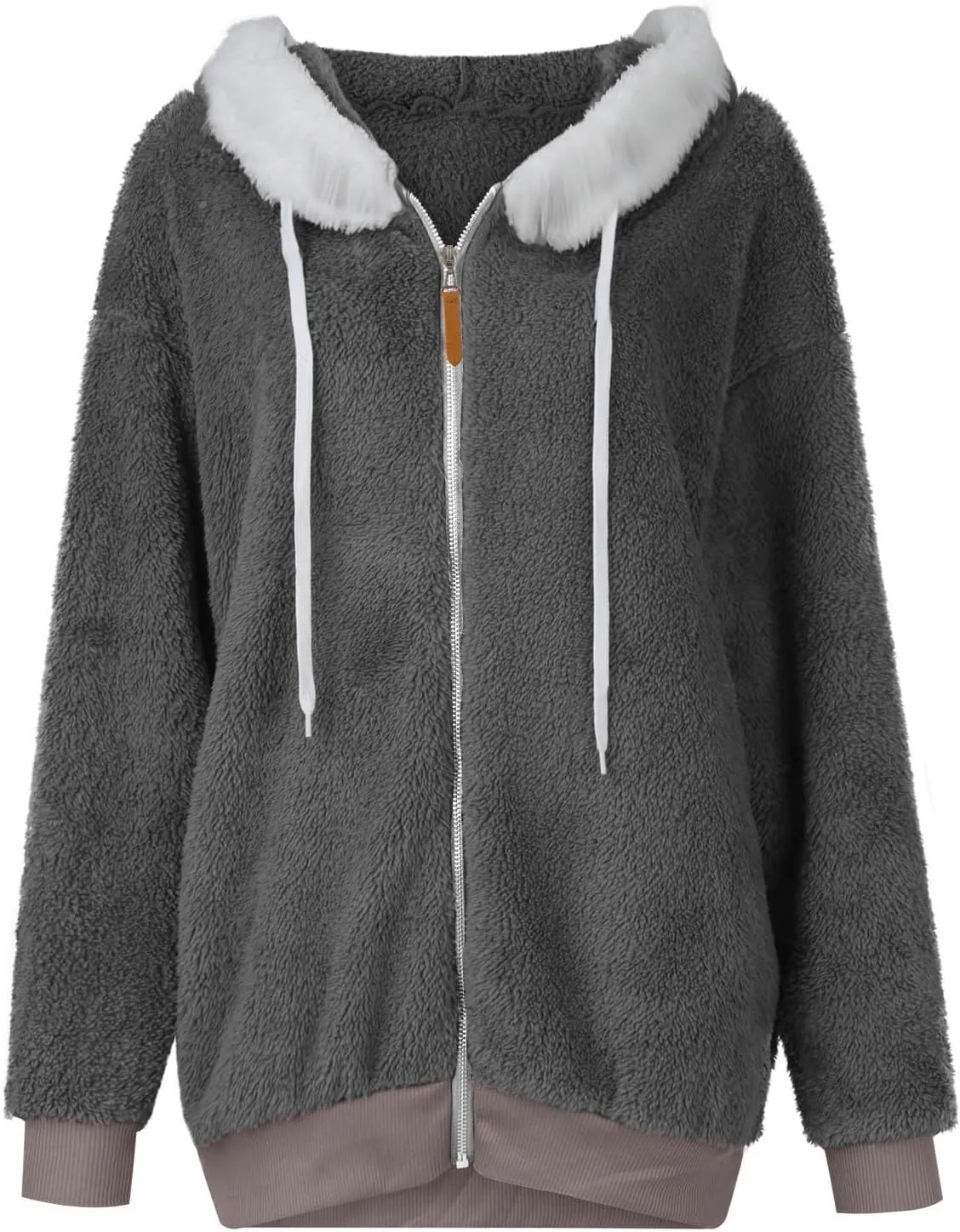 Winter Coats for Women Hooded Sherpa Jacket Fleece Oversized Trendy Color Block Jackets Warm Outerwear 2024