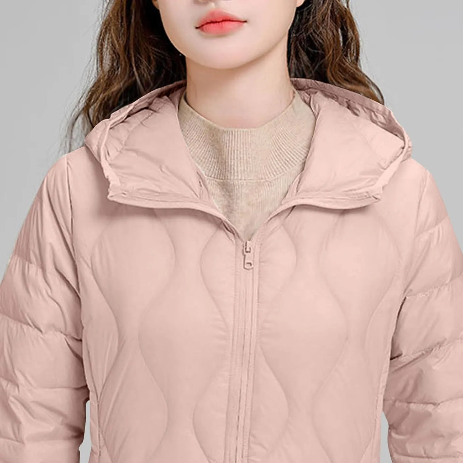 wodceeke Women's Hooded Puffer Jacket Lightweight Down Coats Winter Warm Quilted Outerwear