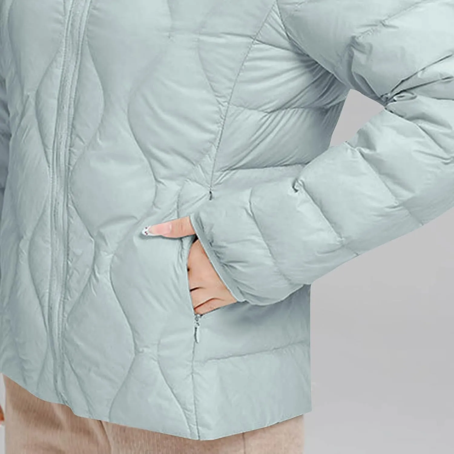 wodceeke Women's Hooded Puffer Jacket Lightweight Down Coats Winter Warm Quilted Outerwear