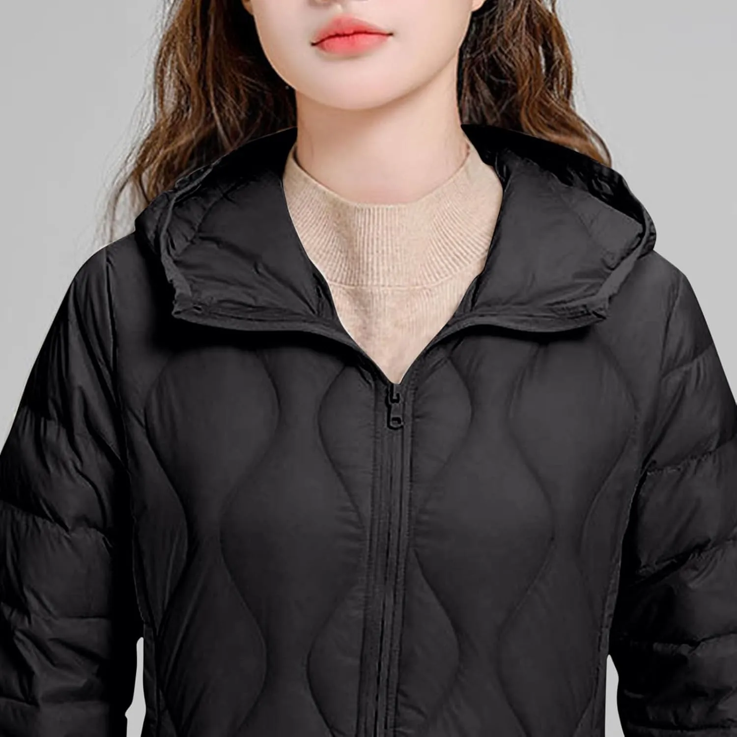 wodceeke Women's Hooded Puffer Jacket Lightweight Down Coats Winter Warm Quilted Outerwear