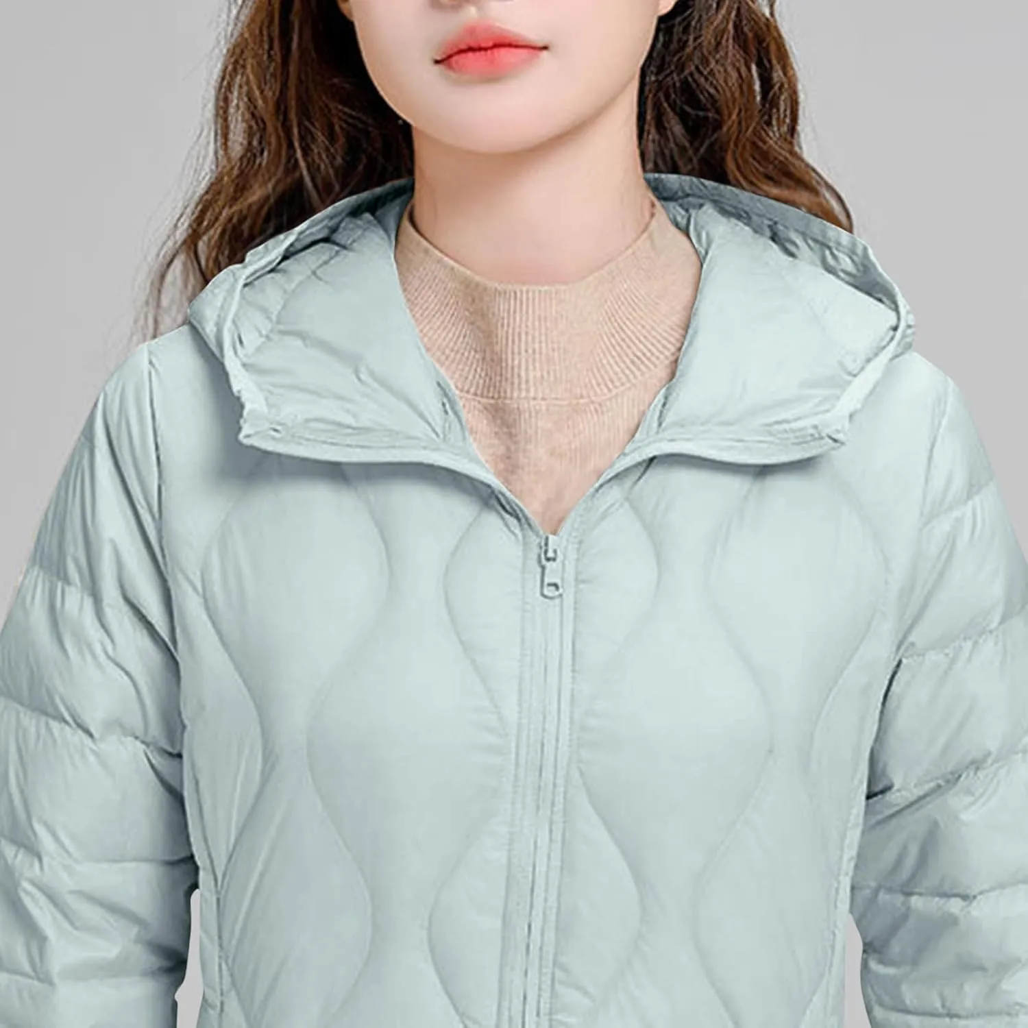 wodceeke Women's Hooded Puffer Jacket Lightweight Down Coats Winter Warm Quilted Outerwear