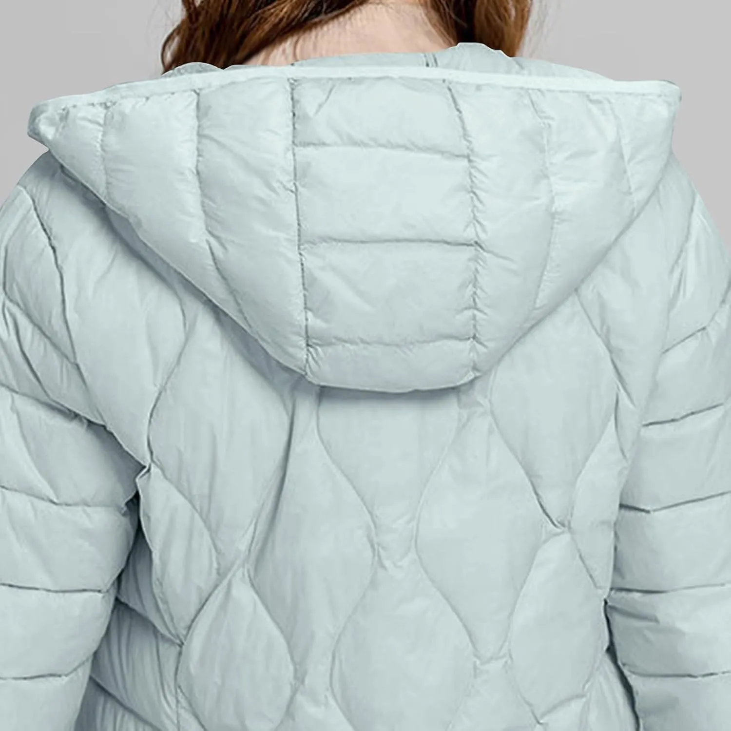 wodceeke Women's Hooded Puffer Jacket Lightweight Down Coats Winter Warm Quilted Outerwear