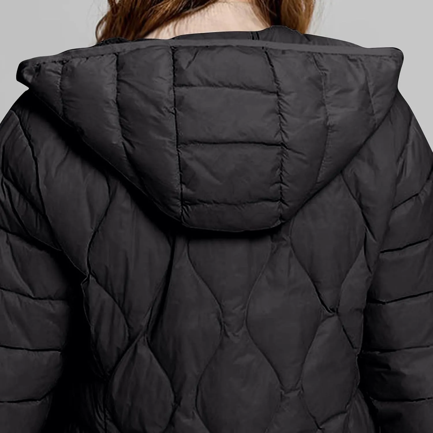 wodceeke Women's Hooded Puffer Jacket Lightweight Down Coats Winter Warm Quilted Outerwear