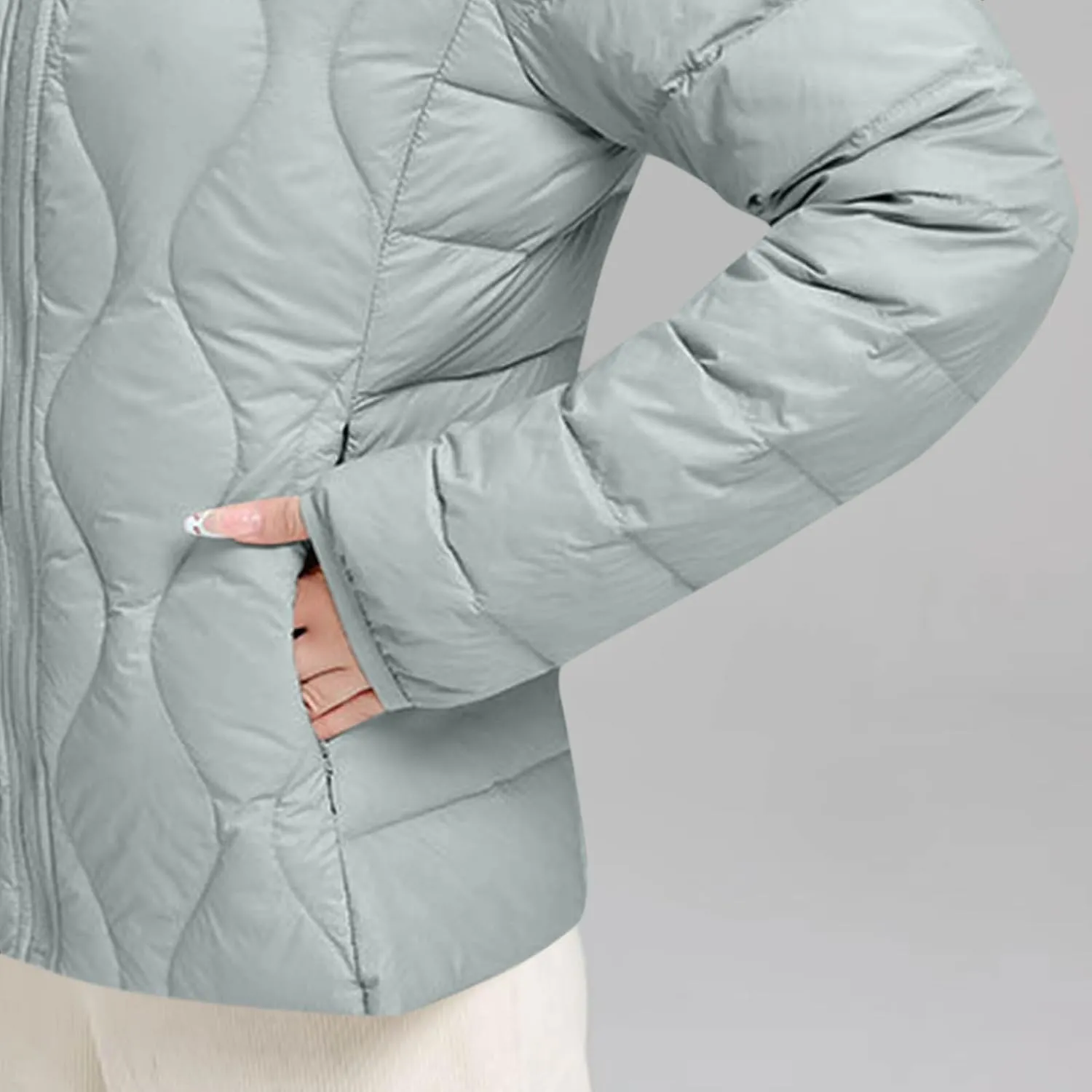 wodceeke Women's Lightweight Puffer Jacket Stand Collar Down Coats Winter Warm Quilted Outerwear