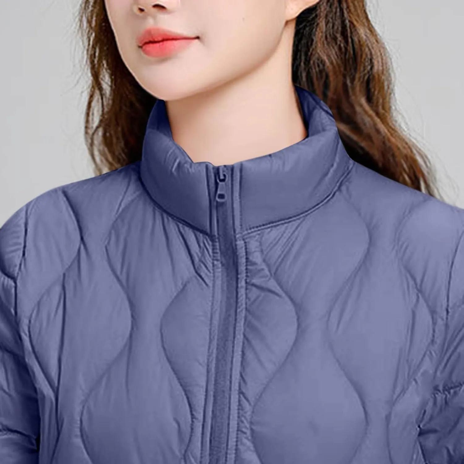 wodceeke Women's Lightweight Puffer Jacket Stand Collar Down Coats Winter Warm Quilted Outerwear