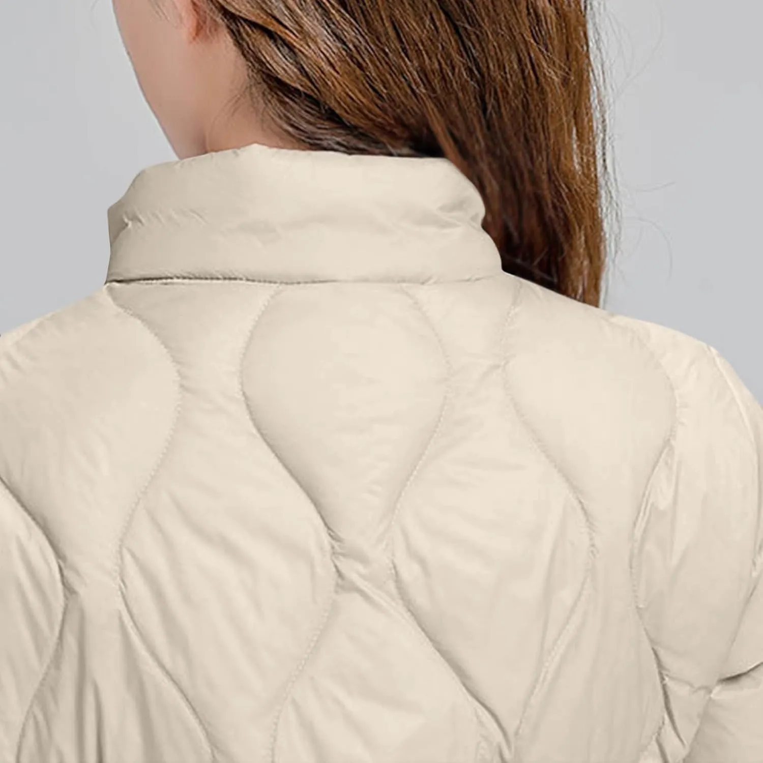 wodceeke Women's Lightweight Puffer Jacket Stand Collar Down Coats Winter Warm Quilted Outerwear