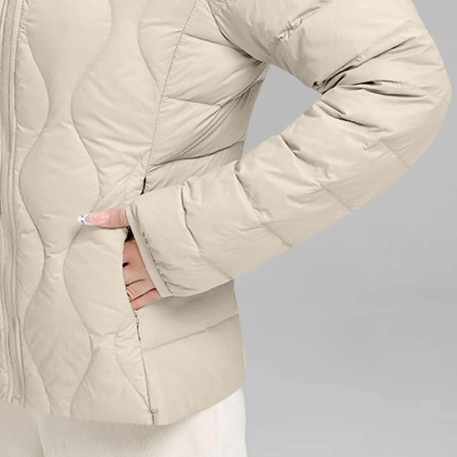 wodceeke Women's Lightweight Puffer Jacket Stand Collar Down Coats Winter Warm Quilted Outerwear