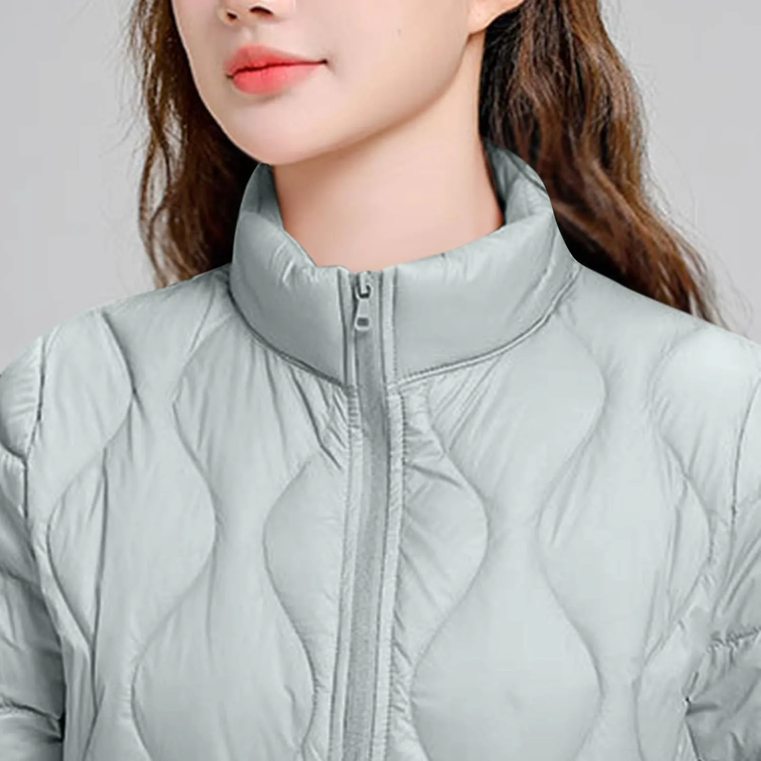 wodceeke Women's Lightweight Puffer Jacket Stand Collar Down Coats Winter Warm Quilted Outerwear